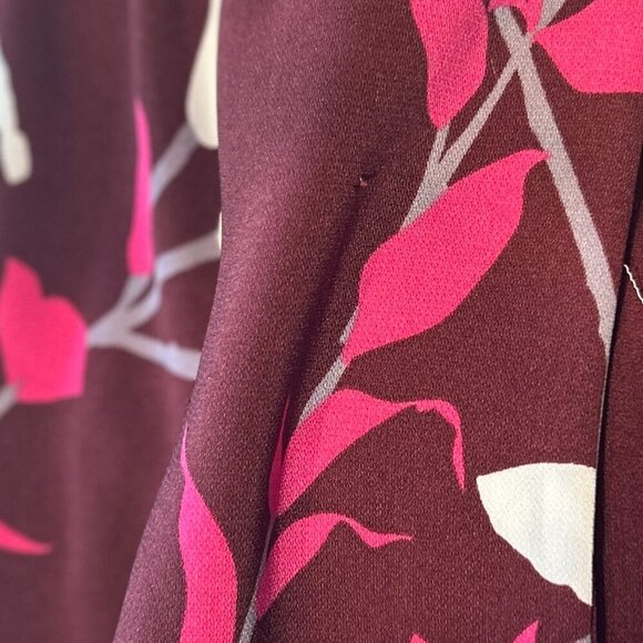 Prologue SZXXL Wine Floral Tie Neck Dress Career Modern Interview Travel Comfy - Picture 16 of 16